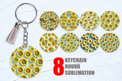3D Sunflowers Pattern Keychain | Keyring Product Image 1