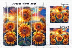 3D Sunflowers Sunset 20/30oz Skinny Tumbler Product Image 1