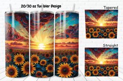 3D Sunflowers Sunset 20/30oz Skinny Tumbler Product Image 1