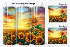 3D Sunflowers Sunset 20/30oz Skinny Tumbler Product Image 1