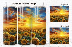 3D Sunflowers Sunset 20/30oz Skinny Tumbler Product Image 1