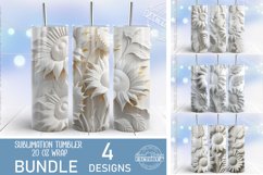 3D tumbler wrap BUNDLE, 3D sunflowers tumbler design Product Image 1