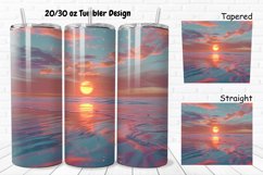 3D Sunset On The Beach 20/30oz Skinny Tumbler Product Image 1