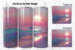 3D Sunset On The Beach 20/30oz Skinny Tumbler Product Image 1