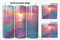 3D Sunset On The Beach 20/30oz Skinny Tumbler Product Image 1