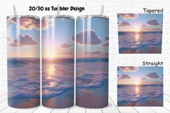 3D Sunset On The Beach 20/30oz Skinny Tumbler Product Image 1