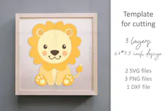 Baby Lion SVG. Nursery 3d layered paper cutting template. Product Image 2