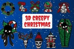 3D Creepy Christmas Svg Bundle | Christmas | Mandala Product Image 1