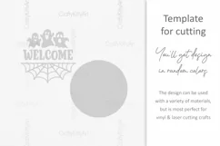 Spooky Welcome Ghost door hanger SVG, 3D Halloween sign SVG Product Image 3