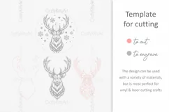 Christmas Reindeer SVG laser ornament, Deer head wall art Product Image 4