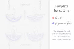 Diwali candle SVG, Diwali candles laser cut coloring crafts Product Image 4