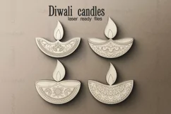 Diwali candle SVG, Diwali candles laser cut coloring crafts Product Image 2