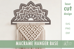Mandala Macrame Base SVG macrame laser cut wall decor design Product Image 1