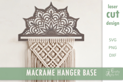 Mandala Macrame Base SVG macrame laser cut wall decor design Product Image 1