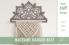 Mandala Macrame Base SVG macrame laser cut wall decor design Product Image 1