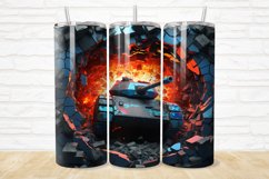 3D Tank Cracked Hole 20oz/30oz Skinny Tumbler Product Image 1