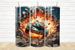 3D Tank Cracked Hole 20oz/30oz Skinny Tumbler Product Image 1