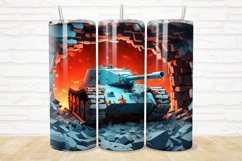 3D Tank Cracked Hole 20oz/30oz Skinny Tumbler Product Image 1