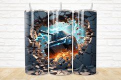 3D Tank Cracked Hole 20oz/30oz Skinny Tumbler Product Image 1