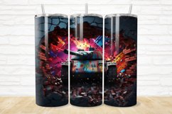 3D Tank Cracked Hole 20oz/30oz Skinny Tumbler Product Image 1