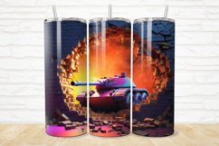 3D Tank Cracked Hole 20oz/30oz Skinny Tumbler Product Image 1