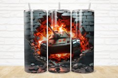 3D Tank Cracked Hole 20oz/30oz Skinny Tumbler Product Image 1