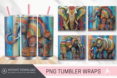 3D Thai Elephant Painting and Tapered Skinny Tumbler Wrap Product Image 1