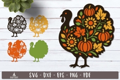 3d Thanksgiving Turkey Pumpkin Layered SVG design
