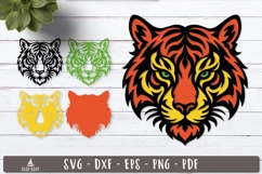 3d Tiger Head Layered SVG design