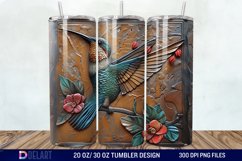 3D Tooled Leather Hummingbird Tumbler Wrap Product Image 1