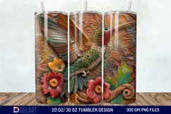 3D Tooled Leather Hummingbird Tumbler Wrap Product Image 1