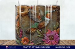 3D Tooled Leather Hummingbird Tumbler Wrap Product Image 1