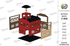 3D Town Laser Cut. Kids toy SVG Product Image 3