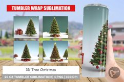 3D Tree Christmas Tumbler Sublimation Wrap Product Image 1