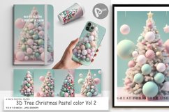 Digital Paper 3D Tree Christmas Pastel Product Image 1