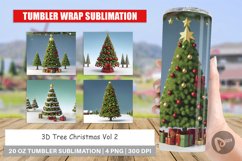 3D Tree Christmas Tumbler Sublimation Wrap Product Image 1