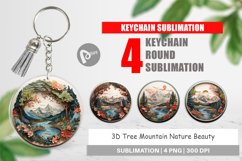 Keychain 3D Landscape Mountain Tree Product Image 1