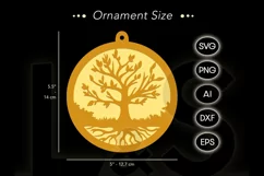 Tree of life Christmas ornament svg file for paper cutting and laser cutting
