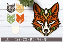 3d Tribal Fox Head SVG Layered Design