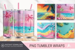 3D Tropical Beach Tumbler wrap Product Image 1