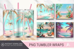 3D Tropical Beach Tumbler wrap Product Image 1