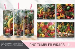 3D Tropical Fruit Paradise Tumbler wrap Product Image 1