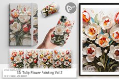 Digital Paper 3D Tulip Flower Painting Product Image 1