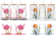 3D Tulip Flower Splash Water Glass Can Wraps Product Image 2