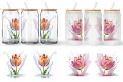 3D Tulip Flower Splash Water Glass Can Wraps Product Image 4