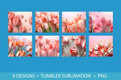 Summer Tulip Flowers 3D Tumbler Wrap Sublimation Product Image 2