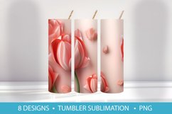Summer Tulip Flowers 3D Tumbler Wrap Sublimation Product Image 3