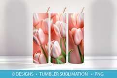 Summer Tulip Flowers 3D Tumbler Wrap Sublimation Product Image 1