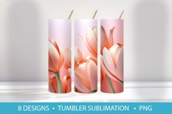 Summer Tulip Flowers 3D Tumbler Wrap Sublimation Product Image 4