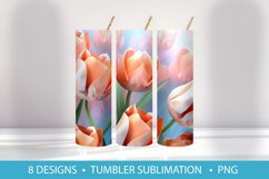 Summer Tulip Flowers 3D Tumbler Wrap Sublimation Product Image 6